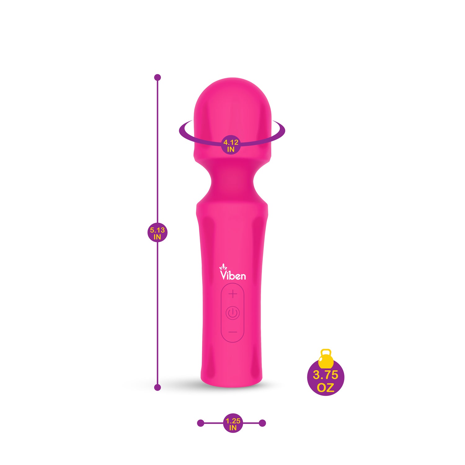 Viben Mighty Muse Massager (Hot Pink) – Ergonomic Massager > Sex Toys > Mini Massagers