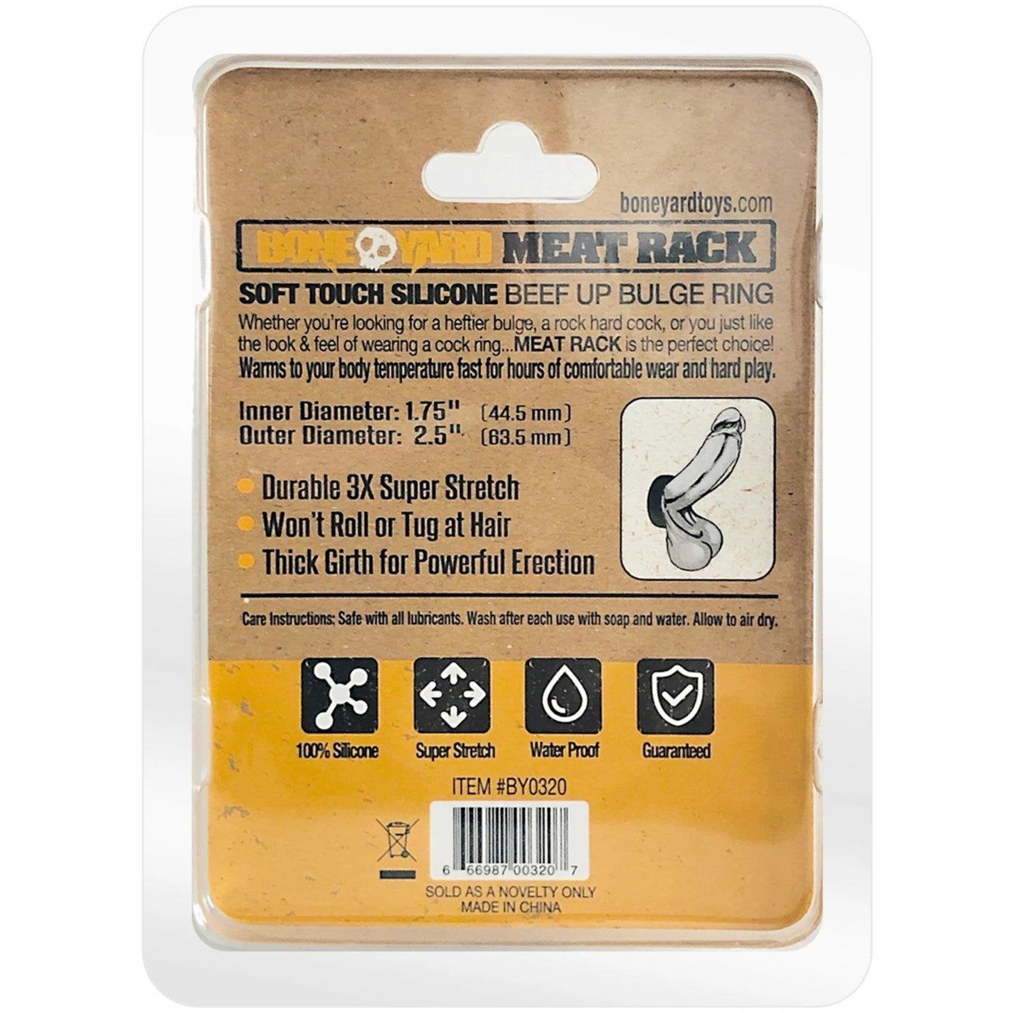Meat Rack Cock Ring Black 44mm Inner Diameter with 3x Stretch > Cock Ring > Single