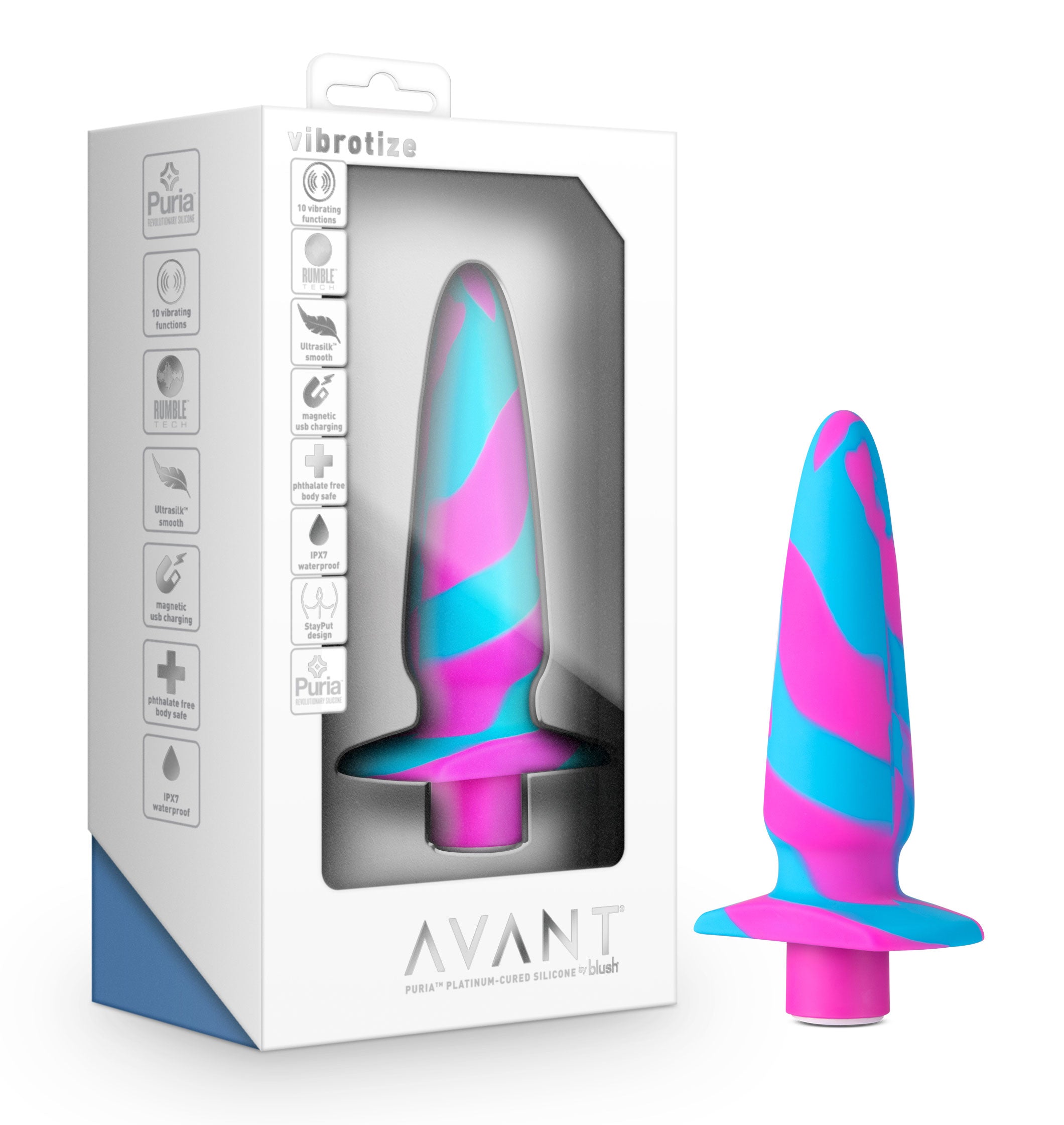 Avant Vibrotize Silicone Mini Anal Vibe Fuchsia 5 Inch > Anal Range > Vibrating Butt Plugs