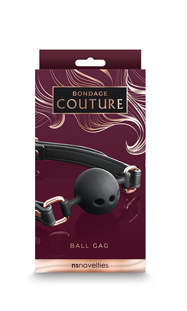 Bondage Couture Ball Gag Black Mouth Restraint Black > Bondage Gear > Gags and Bits
