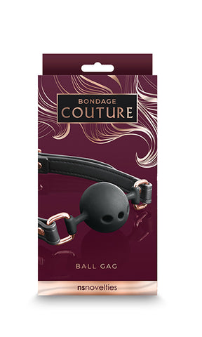 Bondage Couture Ball Gag Black Mouth Restraint Black > Bondage Gear > Gags and Bits