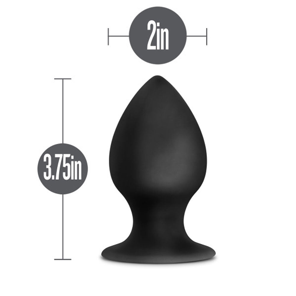 Anal Adventures Platinum Silicone Anal Stout Plug 3.75 Inch Large Black > Anal Range > Butt Plugs