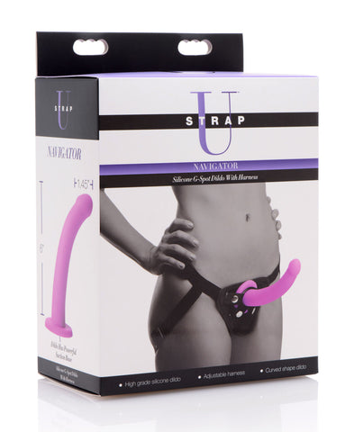 XR Navigator Strap On Adjustable Harness With G Spot Dildo Purple STRAP-ONS