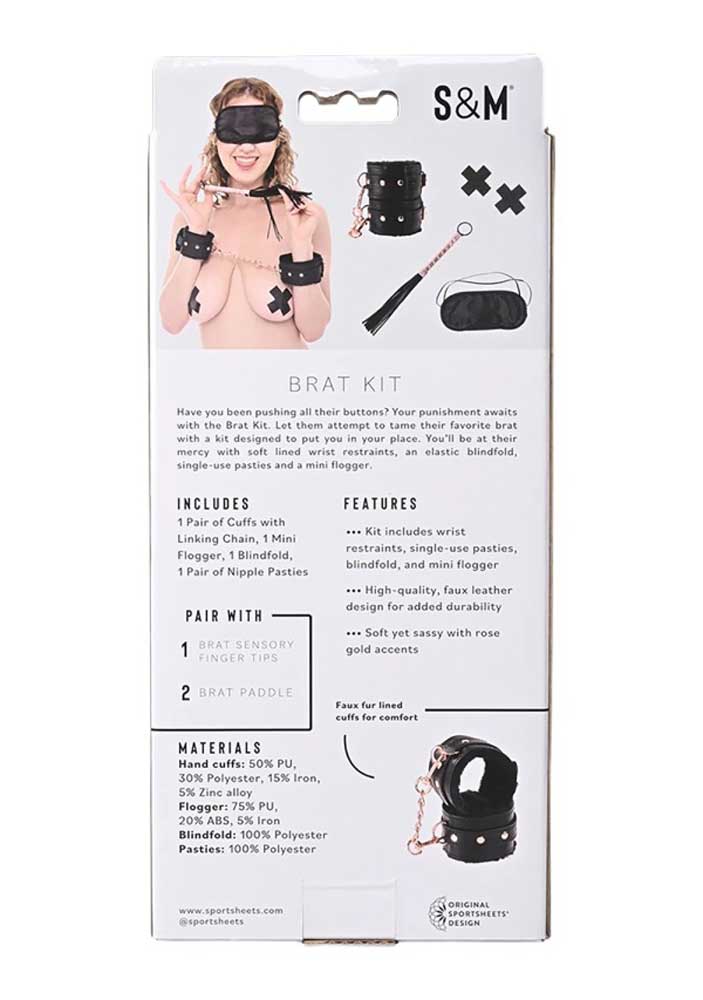 Sex & Mischief Brat Kit with Wrist Restraints and Flogger > Bondage Gear > Restraints