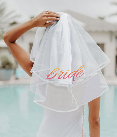 Glitterati Bride Veil Hens Party Novelty Accessory Bachelor & Bachelorette Items