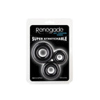 Renegade 3pc Fireman Rings - Assorted Sizes Silicone Set Black > Cock Ring > Sets