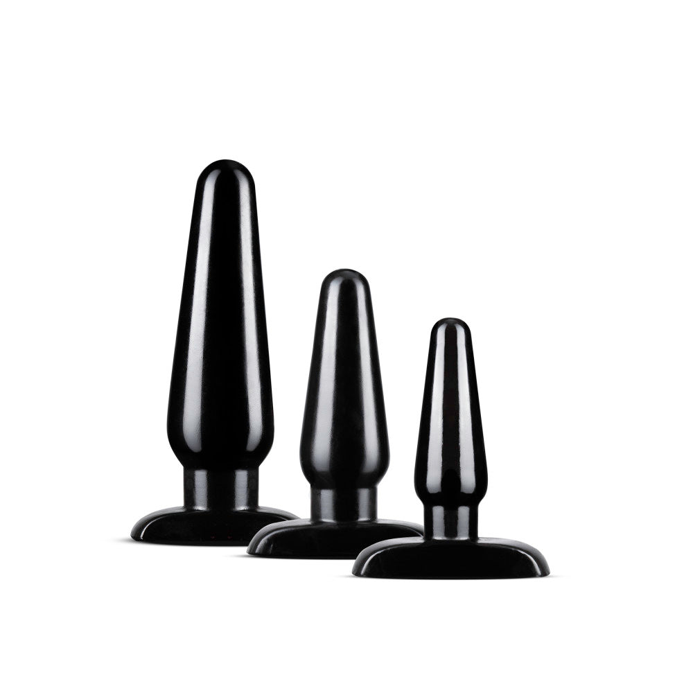 Anal Adventures 3 Pc Basic Plug Kit (Black) – Beginner 4 Inch and Medium Secondary image