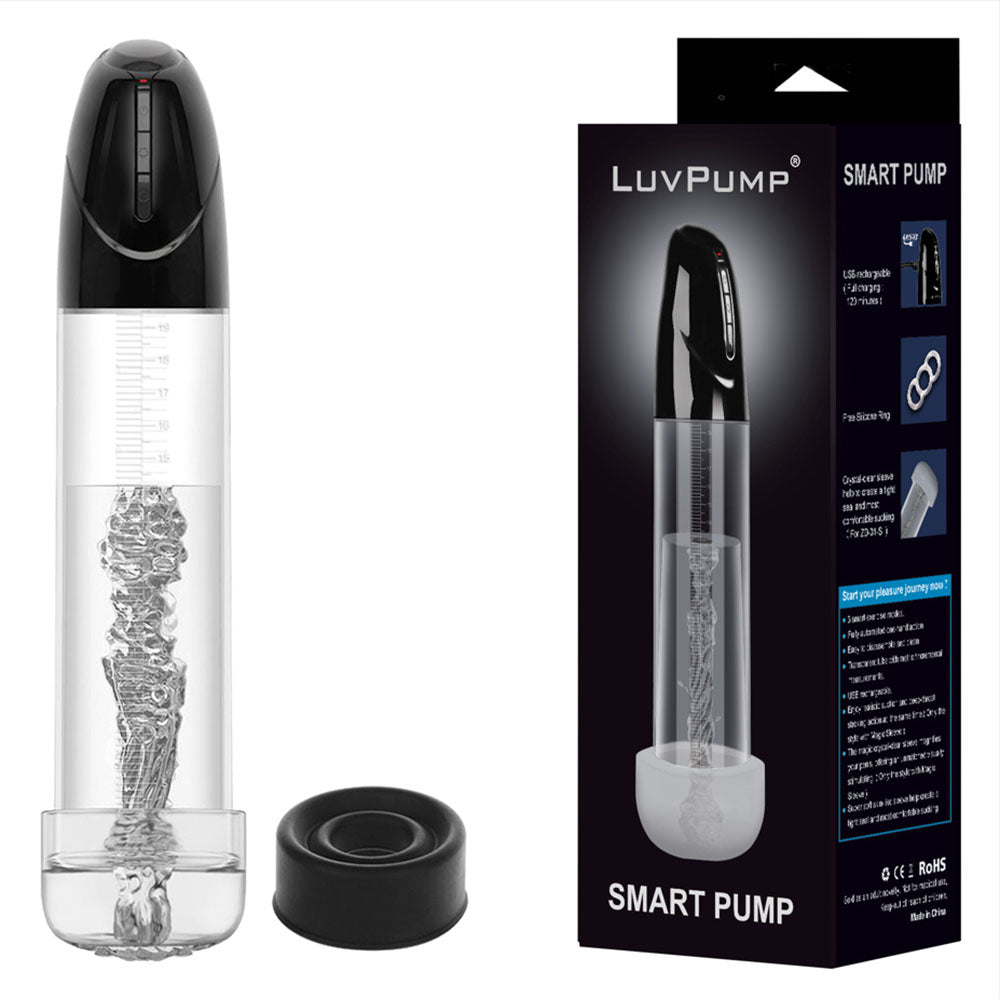 LuvPump Smart – USB Rechargeable Automatic Penis Pump and Masturbator Sleeve Clear > Pumps > Penis Pumps Electric