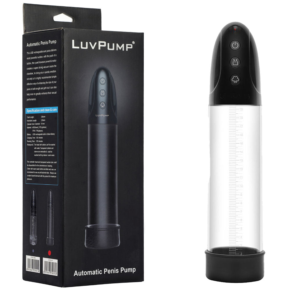 LuvPump Automatic Penis Pump – USB Rechargeable Penis Pump Clear > Pumps > Penis Pumps Electric Main image