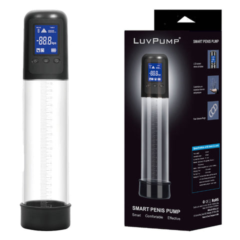 LuvPump Smart – USB Rechargeable Automatic Penis Pump with LCD Display Clear > Pumps > Penis Pumps Electric