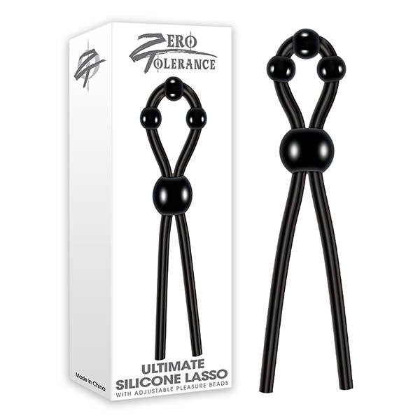Zero Tolerance Ultimate Silicone Lasso 5.13 Inch Adjustable Cock Ring Black COCK RINGS