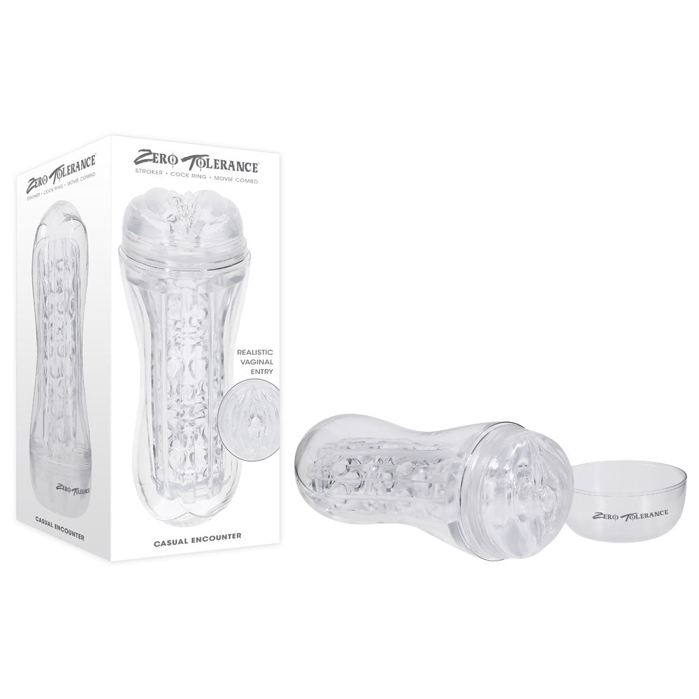 Zero Tolerance Casual Encounter Vagina Stroker – Ultra-Realistic Texture Male Masturbator Clear > Sex Toys For Men > Masturbators > Manual