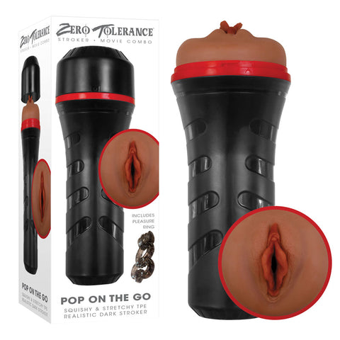 Zero Tolerance Pop On The Go Dark Vagina Masturbator Brown Strokers - Manual