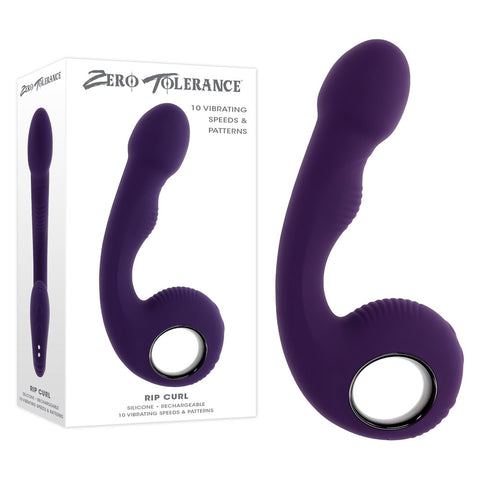 Zero Tolerance Rip Curl Pleasure Wand with Textured Handle Purple Vibrators