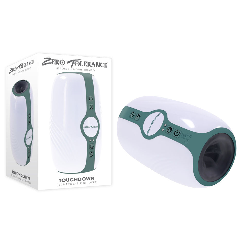 Zero Tolerance Touchdown 15 Centimeter USB Rechargeable Vibrating Stroker White Strokers - Auto