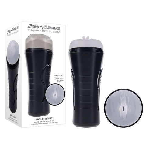 Zero Tolerance Hold Tight Vibrating Stroker for Ultimate Pleasure Black Strokers - Manual