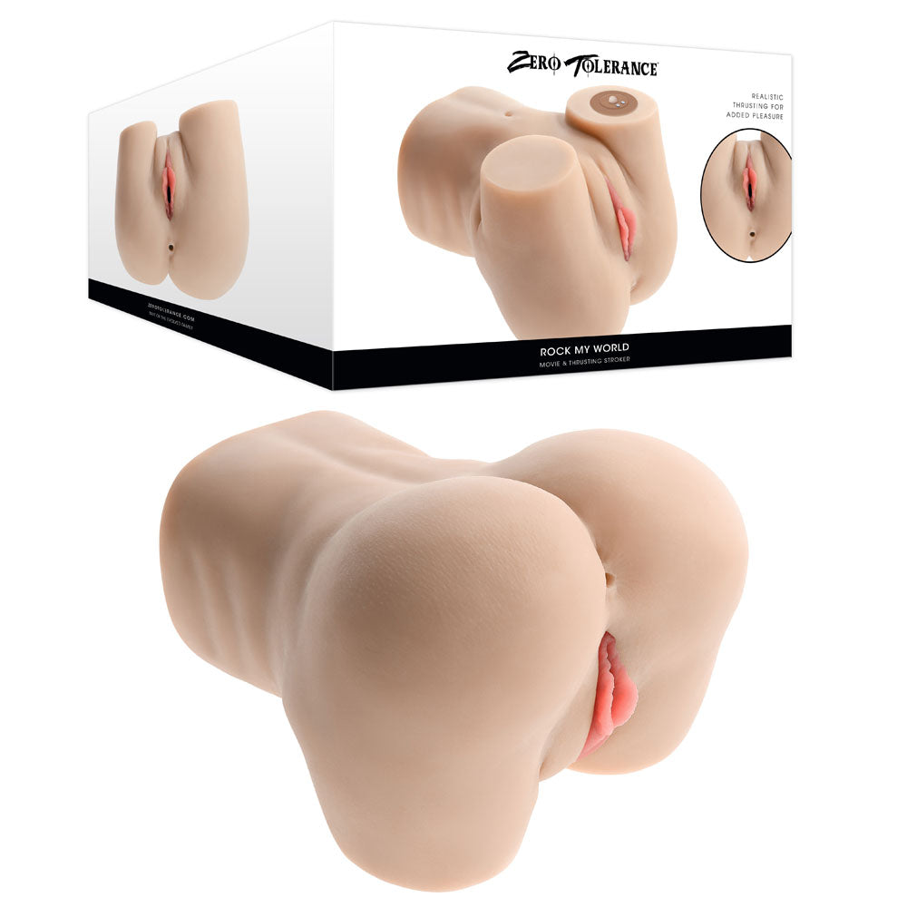 Zero Tolerance ROCK MY WORLD - USB Rechargeable Doggy Style Thrusting Mini Torso Masturbator Flesh > Sex Toys For Men > Assbators