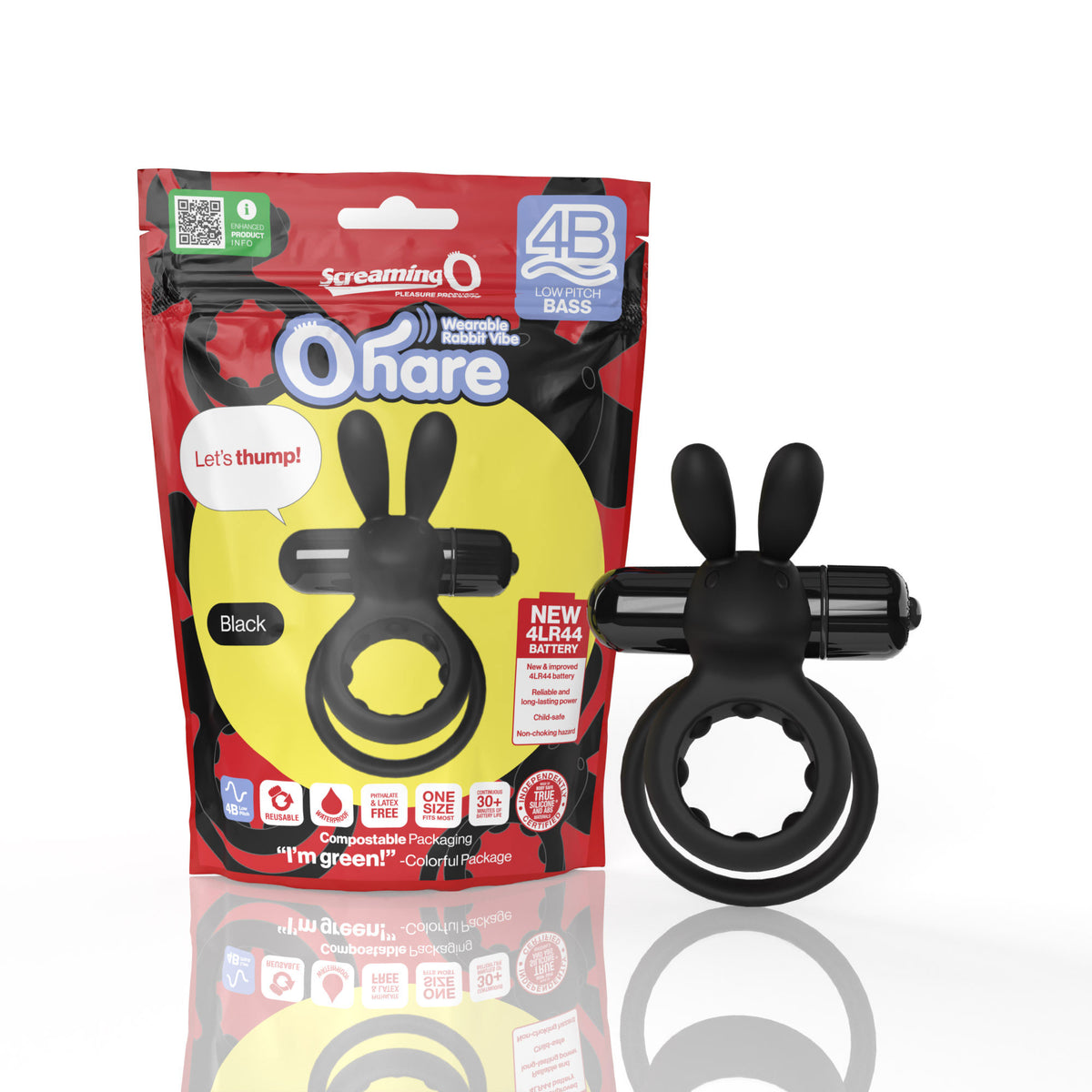 Screaming O 4B Ohare Low Pitch Bass Double Ring Rabbit Vibrator > Sex Toys > Couples Toys
