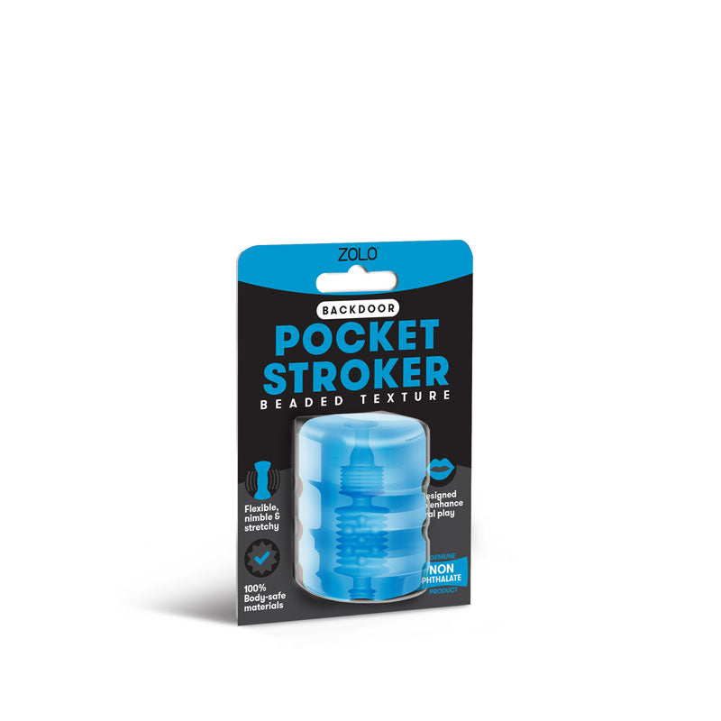 Zolo Backdoor Pocket Stroker – Mini Textured Stroker 5cm Blue > Sex Toys For Men > Masturbators Cup Main image