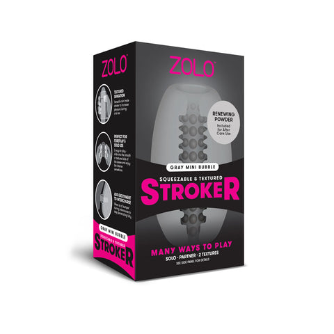 Zolo Grey Mini Bubble Stroker - Mini Stroker Grey Strokers - Manual