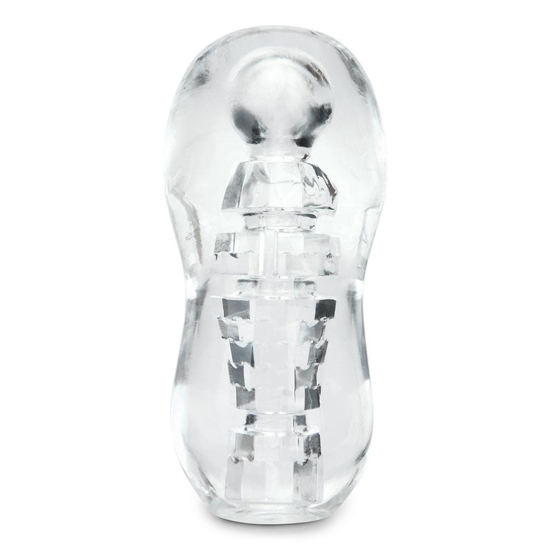 Zolo Gripz Spinner (Clear) – Squeezable Stroker > Sex Toys For Men > Masturbators Cup