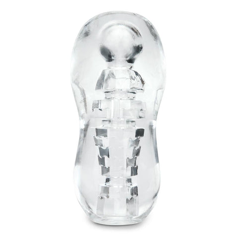 Zolo Gripz Spinner (Clear) – Squeezable Stroker > Sex Toys For Men > Masturbators Manual