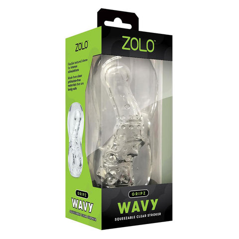 Zolo Gripz Wavy Clear – Squeezable Stroker > Sex Toys For Men > Masturbators Manual