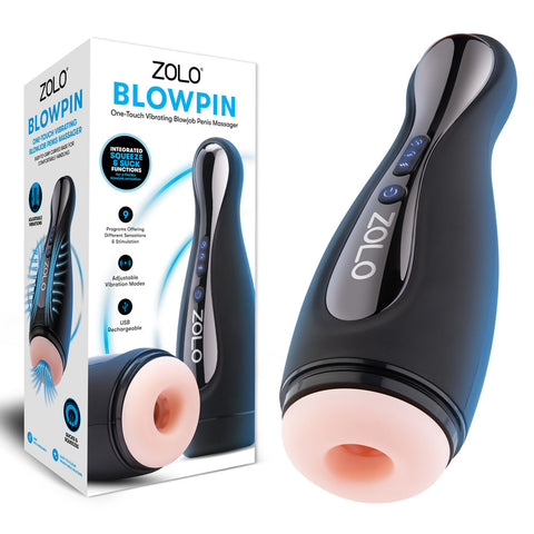 Zolo Blowpin USB Rechargeable Auto Sucking Vibrating Masturbator Flesh Strokers - Auto