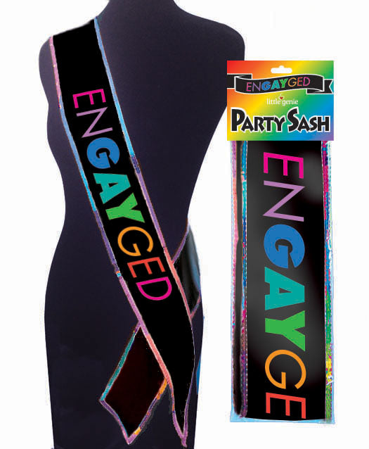 Engaged Sash Novelty Celebration Accessory – Bachelorette Party Sash Secondary image