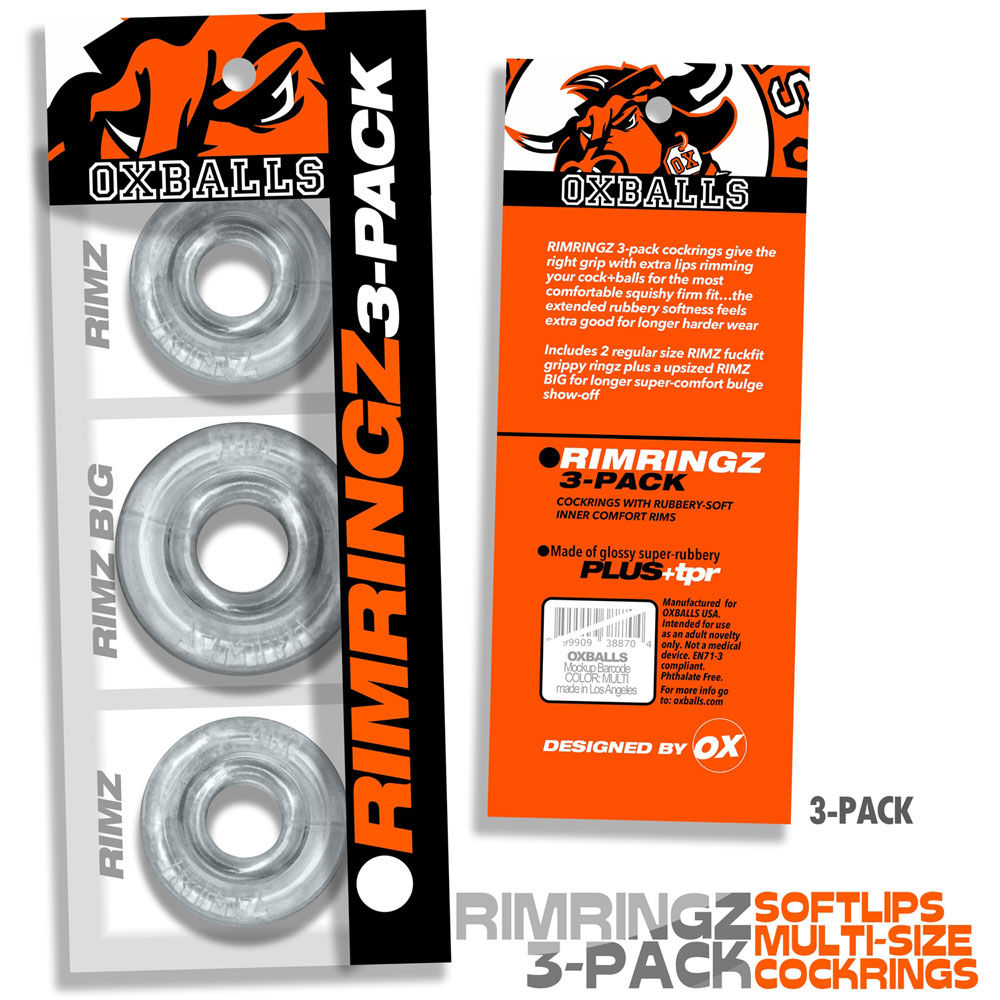 Rimringz Multi Size 3 Pack – Plush Soft Comfort Cockring Set Clear > Cock Ring > Sets