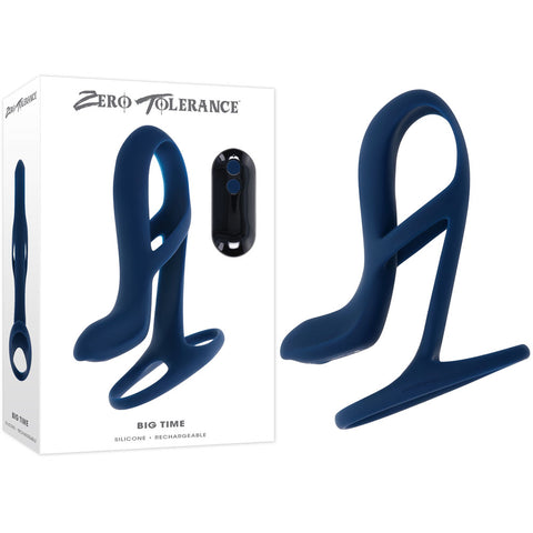 Zero Tolerance Big Time Navy USB Rechargeable Vibrating Sleeve Blue SLEEVES
