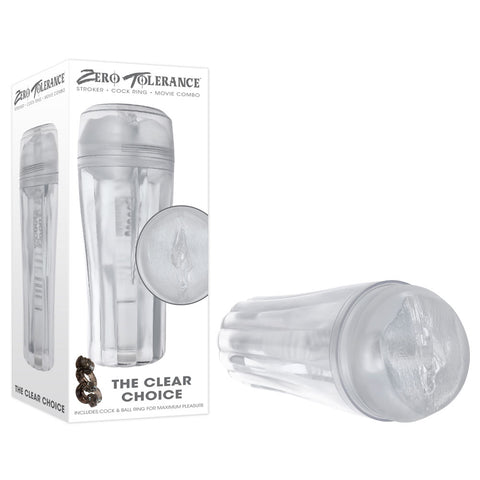 Zero Tolerance The Choice Realistic Stroker with Beaded Inner Channel Clear Strokers - Manual