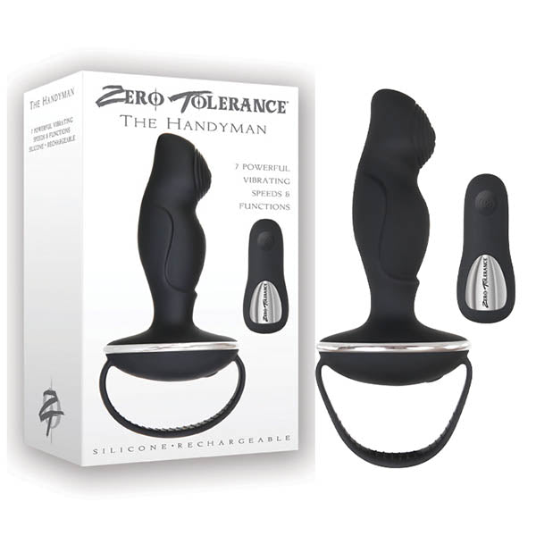 Zero Tolerance The Handyman 15.9cm USB Rechargeable Vibrating Anal Plug Black Butt Plugs - Vibrating