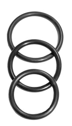 Sex & Mischief Nitrile Cock Ring 3 Pack – Three Sizes Cock Ring Set Black > Cock Ring > Sets