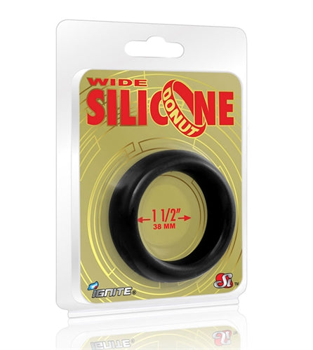 Wide Donut Black Cock Ring 38mm Black > Cock Ring > Single