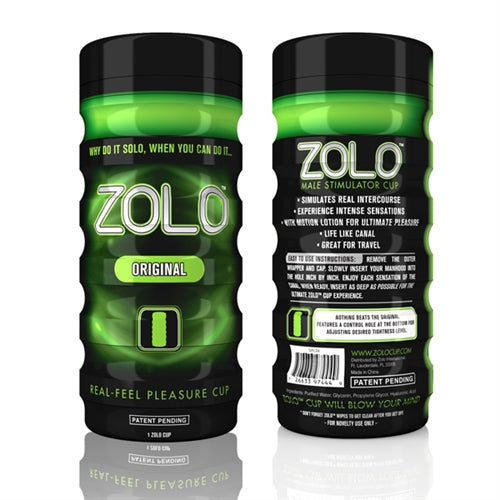 Zolo Original Masturbator Cup Ergonomic Textured Sleeve Green > Sex Toys For Men > Masturbators Cup