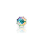 Cheeky Charms Silver Round Butt Plug with Clear Iridescent Jewel Medium > Anal Range > Jewel Butt Plugs