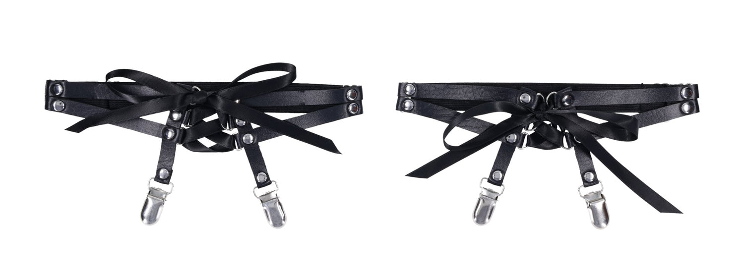 Laced Up Adjustable Garters for Thighs 18 to 26 Inches Hosiery