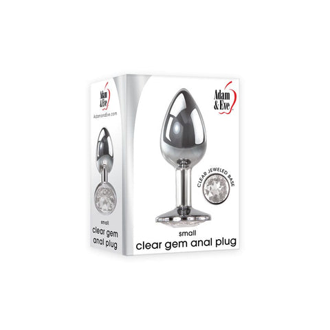 Adam & Eve Clear Gem Anal Plug - Small for Beginners Chrome > Anal Range > Jewel Butt Plugs