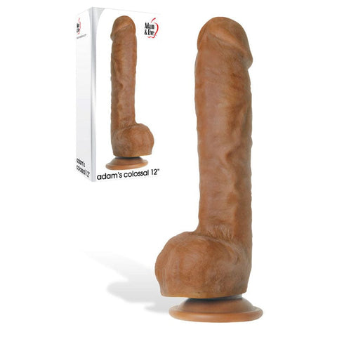 Adam & Eve Adam's Colossal 12'' Realistic Dildo Brown Dongs Realistic
