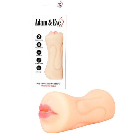 Adam & Eve Bang & Blow Deep Throat Stroker for Men Flesh Strokers - Manual