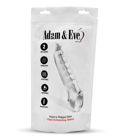 Adam & Eve Ridged Rider 7 Inch Penis Extension SLEEVES