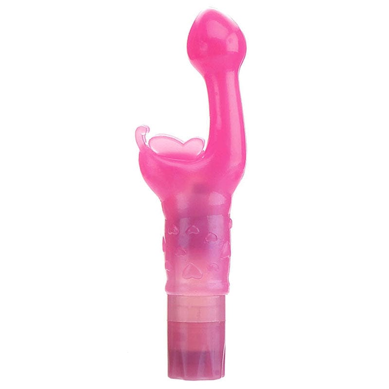 Adam & Eve Butterfly Kiss Dual Stimulator 7 Inches Pink VIBRATORS-RABBIT