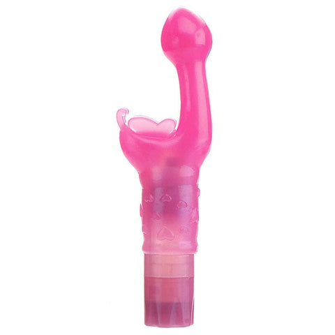Adam & Eve Butterfly Kiss Dual Stimulator 7 Inches Pink VIBRATORS-RABBIT