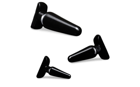 Anal Adventures 3 Pc Basic Plug Kit Black ANAL TOYS