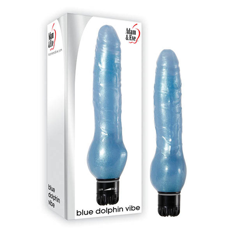 Adam & Eve Dolphin Vibe (Cobalt) – 21.6 cm Flexible Jelly-Feel Vibrator Blue > Vibrators > Standard Vibrators Main image