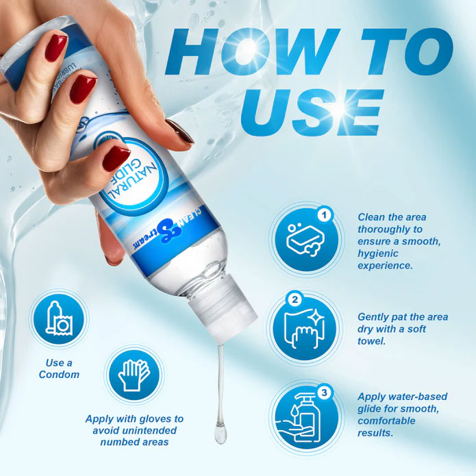 Natural Water Based Anal Lube 8oz/236ml - Silky Smooth Anal Lubricant