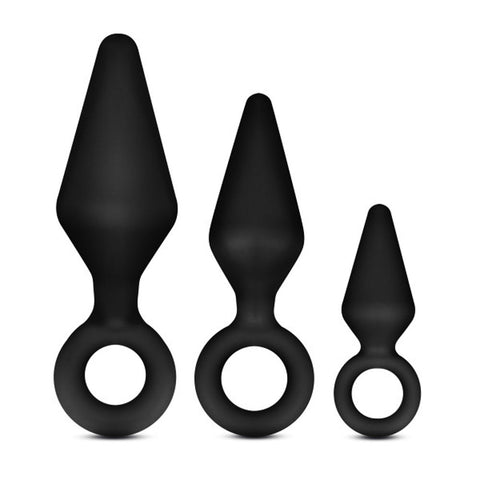 Anal Adventures Platinum Silicone Loop Plug Kit – Silicone Anal Plug Kit Black > Anal Range > Butt Plug Kits