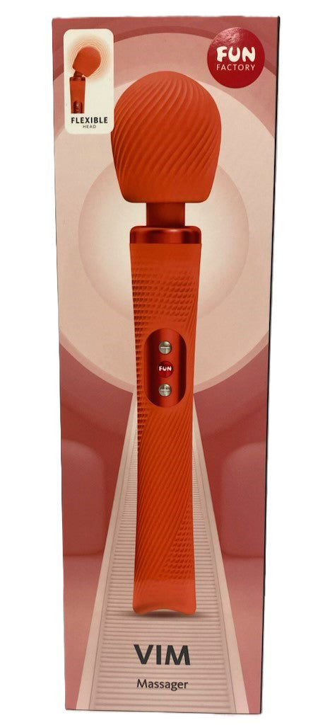Fun Factory Vim – USB-C Rechargeable Silicone Massage Wand with Weighted Rumble Technology Orange > Sex Toys > Massage Wands