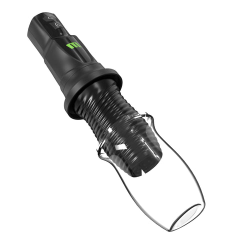 M For Men 3rd Base Oral Stroker Black Ergonomic Handle Adult Intimacy Toy Strokers - Manual